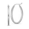 Thumbnail Image 1 of 28.4mm Brushed Oval Hoop Earrings in Sterling Silver