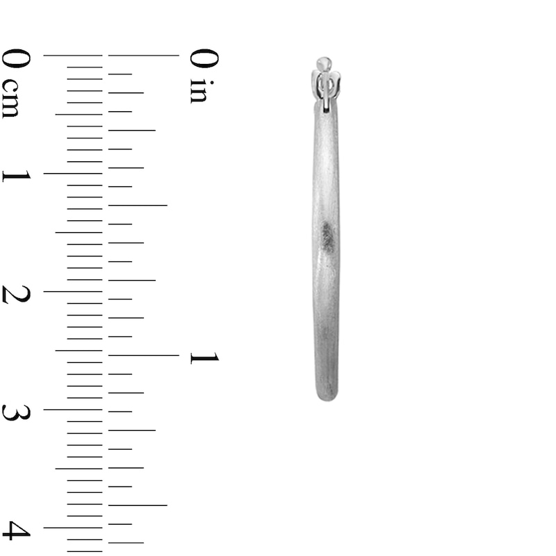Main Image 2 of 28.4mm Brushed Oval Hoop Earrings in Sterling Silver
