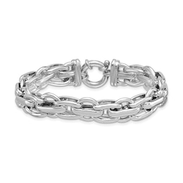 7.5mm Byzantine Chain Bracelet in Hollow Sterling Silver - 8”