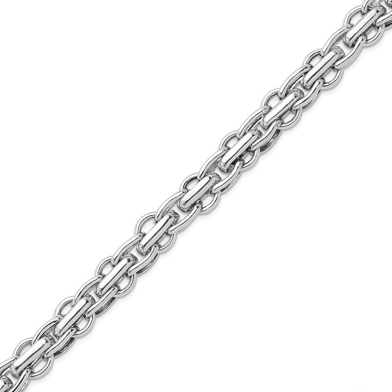 Main Image 2 of 7.5mm Byzantine Chain Bracelet in Hollow Sterling Silver - 8”
