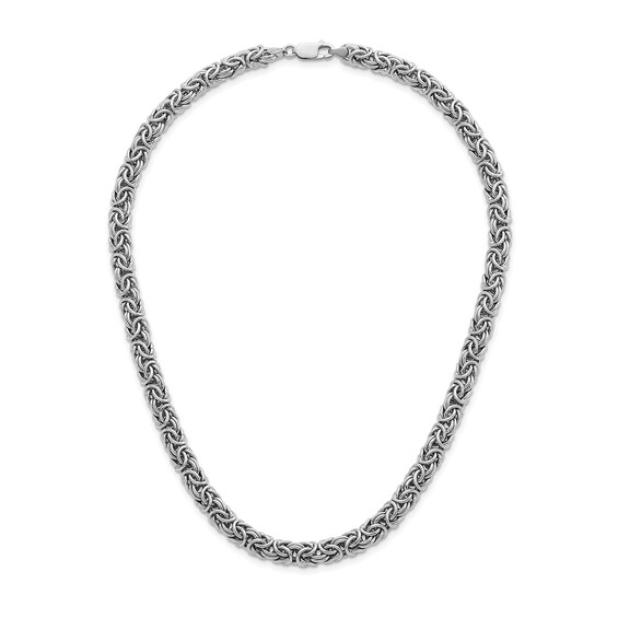 7.5mm Byzantine Chain Necklace in Hollow Sterling Silver - 18â