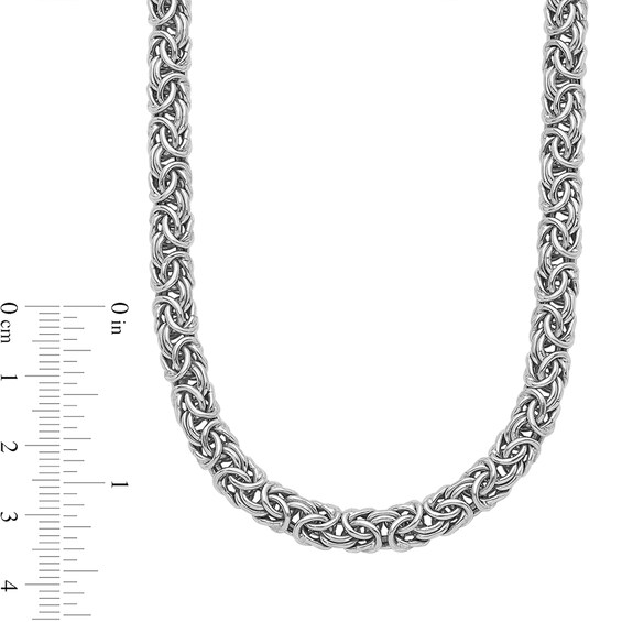 7.5mm Byzantine Chain Necklace in Hollow Sterling Silver - 18â