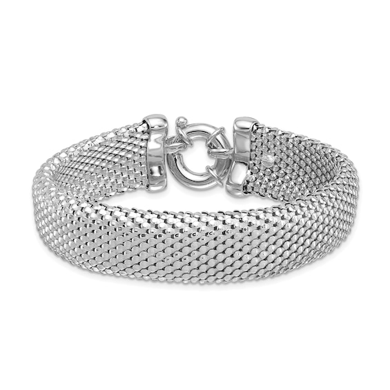 17.2mm Mesh Snake Chain Bracelet in Hollow Sterling Silver - 8â