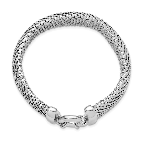 17.2mm Mesh Snake Chain Bracelet in Hollow Sterling Silver - 8â