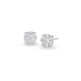 1/2 CT. T.W. Multi-Diamond Stud Earrings in 10K White Gold