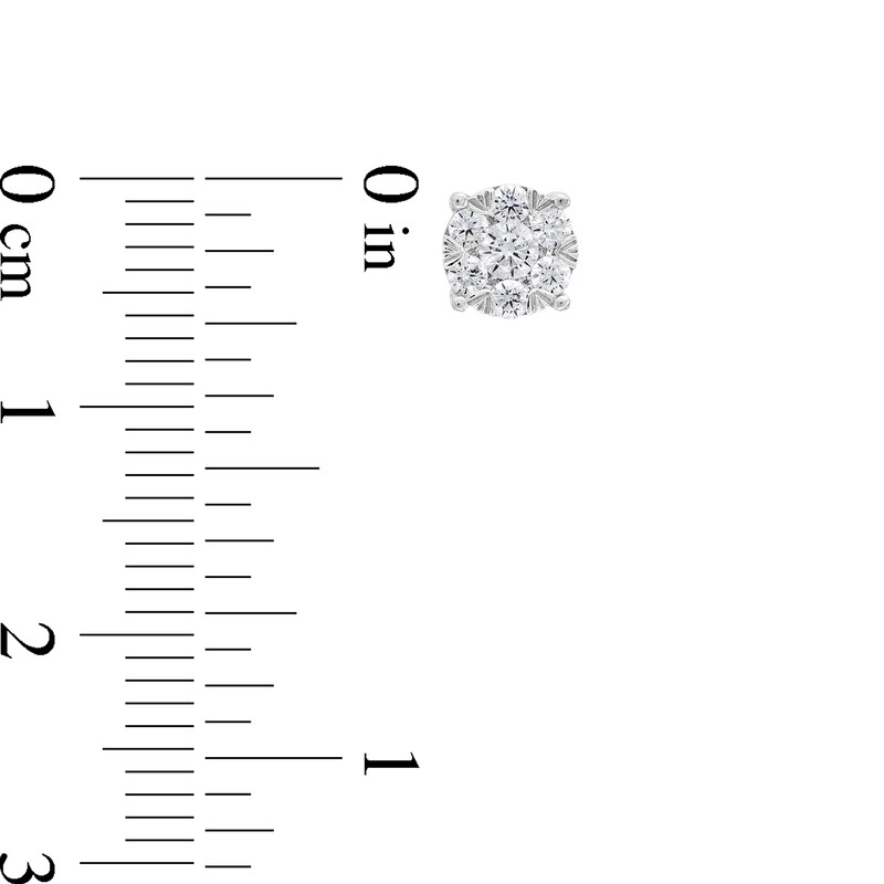 Main Image 3 of 1/2 CT. T.W. Multi-Diamond Stud Earrings in 10K White Gold