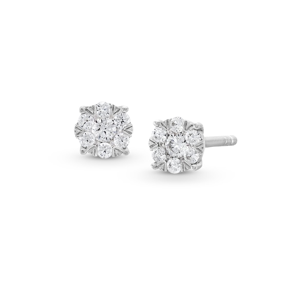 1/5 CT. T.w. Multi-Diamond Stud Earrings in 10K White Gold