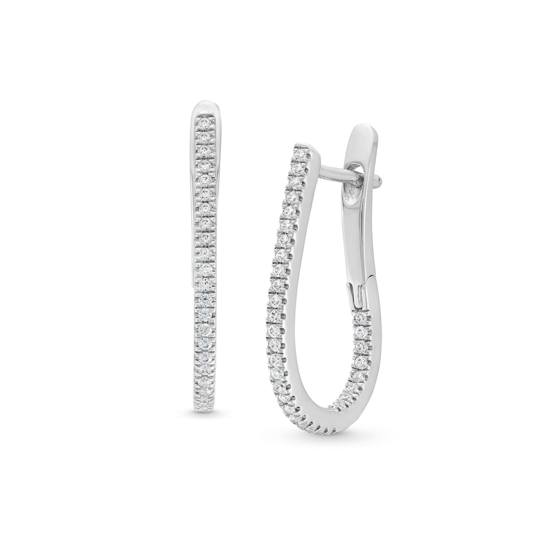 Main Image 1 of 1/4 CT. T.W. Diamond Inside-Out U-Hoop Earrings in Sterling Silver