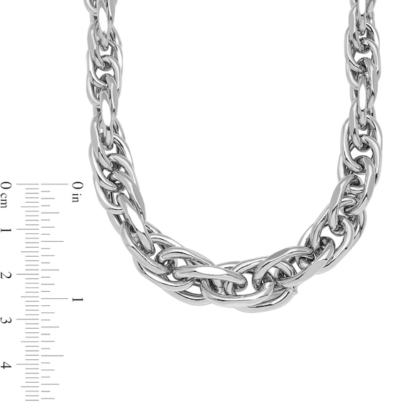 12.5mm Graduated Fancy Chain Necklace in Solid Sterling Silver - 18"
