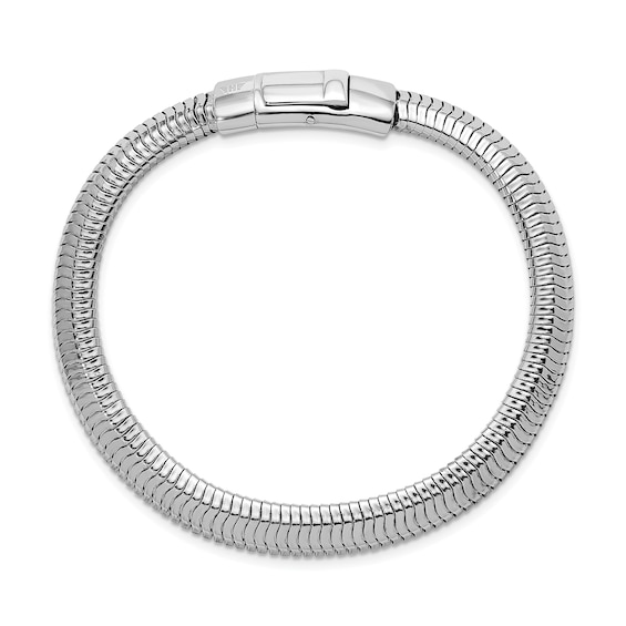 7.65mm Diamond-Cut Snake Chain Bracelet in Solid Sterling Silver - 8â