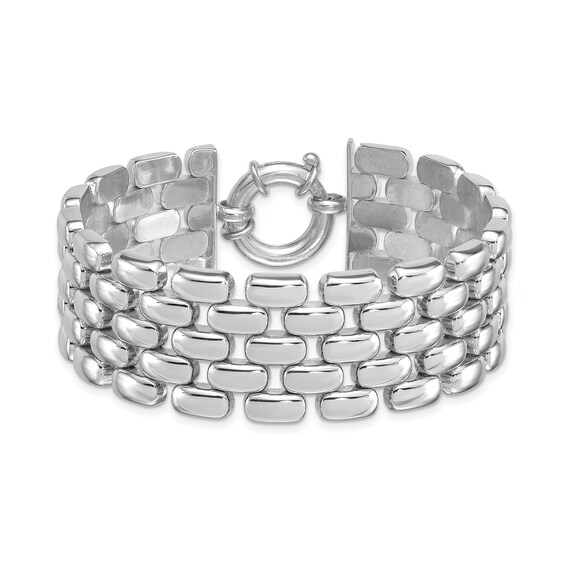 22.5mm Five-Row Link Bracelet in Solid Sterling Silver - 8.0”