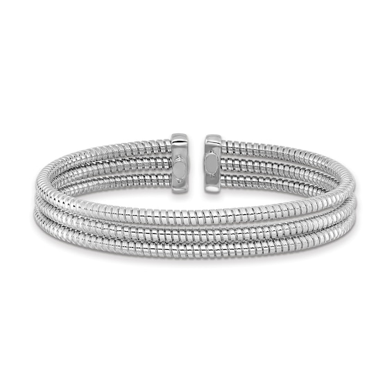 10.0mm Triple Row Wrapped Cuff Bangle in Sterling Silver