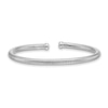 Thumbnail Image 1 of 4.0mm Ribbed Open Cuff Bangle in Sterling Silver