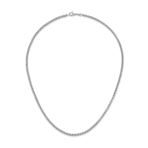 3.0mm Wheat Chain Necklace in Hollow Sterling Silver - 18"
