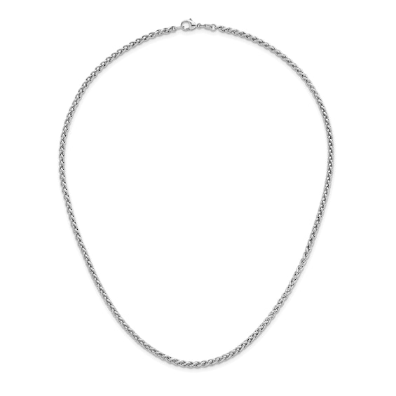 3.0mm Wheat Chain Necklace in Hollow Sterling Silver - 20"