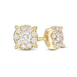 Previously Owned - 1/2 CT. T.W. Diamond Frame Stud Earrings in 14K Gold