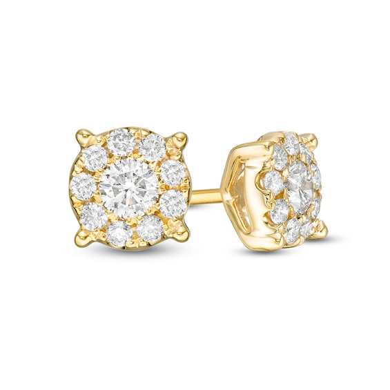Previously Owned - 1/2 CT. T.w. Diamond Frame Stud Earrings in 14K Gold
