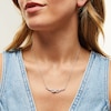 Thumbnail Image 2 of 1/5 CT. T.W. Baguette and Round Diamond Infinity Twist Necklace in Sterling Silver