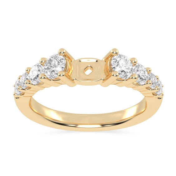 3/4 CT. T.w. Certified Lab-Grown Diamond Graduated Semi Mount in 14K Gold (F/Vs2)