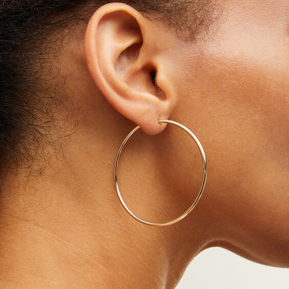 50.0mm Endless Hoop Earrings in Hollow 10K Gold