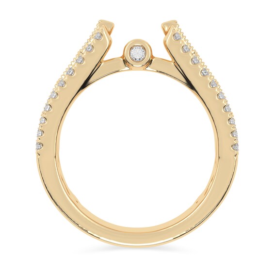 1-3/4 CT. T.w. Round and Emerald-Cut Certified Lab-Grown Diamond Triple Row Semi Mount in 14K Gold (F/Vs2)