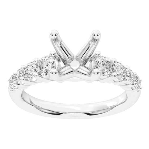 3/4 CT. T.w. Certified Lab-Grown Diamond Graduated Semi Mount in 14K Gold (F/Vs2