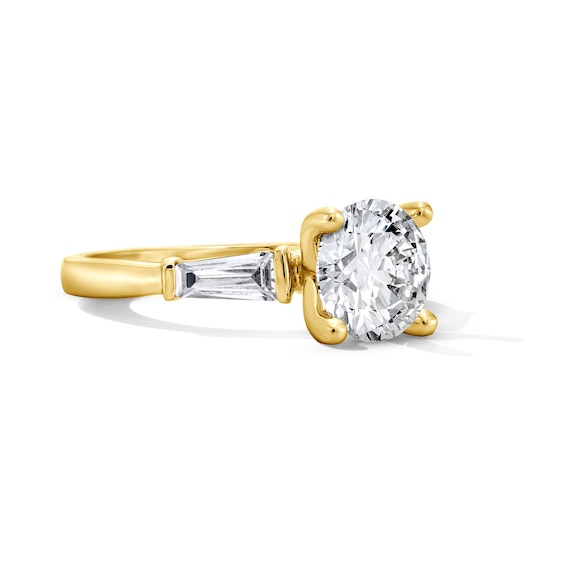 5/8 CT. T.w. Baguette Certified Lab-Grown Diamond Three Stone Semi Mount in 14K Gold (F/Vs2)
