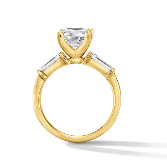 5/8 CT. T.w. Baguette Certified Lab-Grown Diamond Three Stone Semi Mount in 14K Gold (F/Vs2)