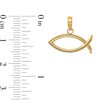 Thumbnail Image 2 of Beaded Open Ichthus Necklace Charm in Solid 14K Gold