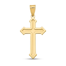 Passion Cross Necklace Charm in Solid 14K Gold