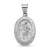 Thumbnail Image 1 of Saint Christopher Protect Us Oval Medal Necklace Charm in Hollow 14K White Gold