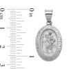 Thumbnail Image 2 of Saint Christopher Protect Us Oval Medal Necklace Charm in Hollow 14K White Gold