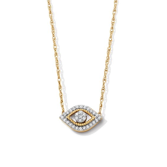 1/10 CT. T.w. Diamond Eye Necklace in 10K Gold