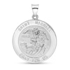 Thumbnail Image 1 of Saint Michael Pray for Us Medal Necklace Charm in Hollow 14K White Gold