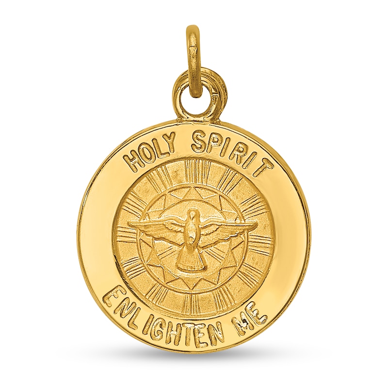 Main Image 1 of Holy Spirit Enlighten Me Medal Charm in Solid 14K Gold