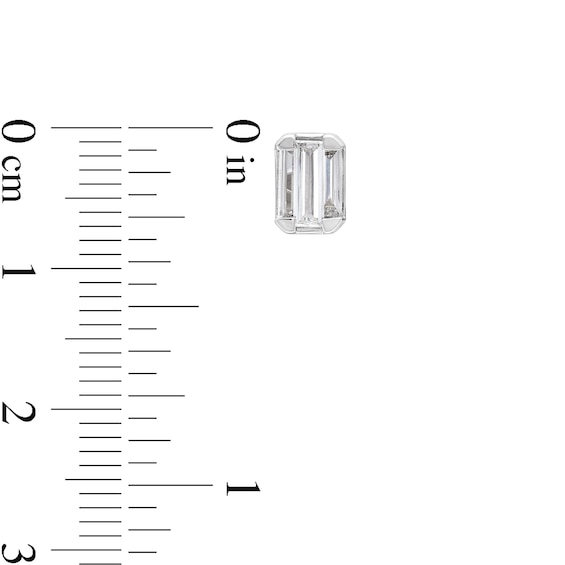 1/2 CT. T.w. Emerald-Shaped Lab-Grown Multi-Diamond Stud Earrings in Sterling Silver (I/Si2)