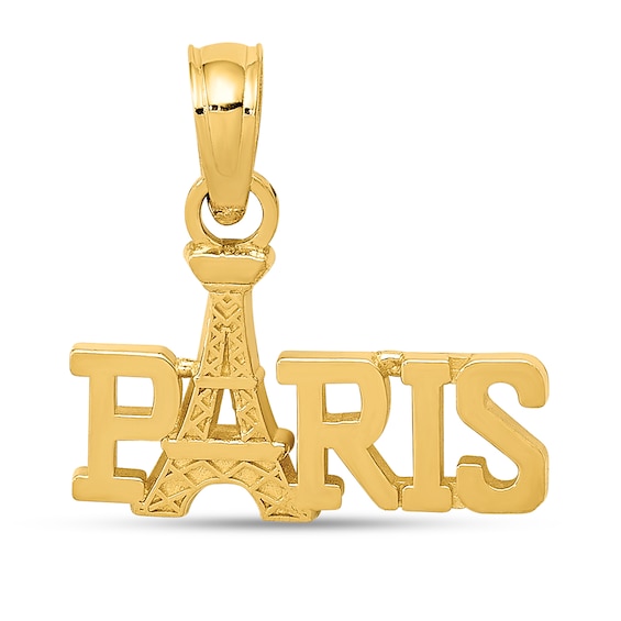 âParisâ Necklace Charm in Solid 14K Gold