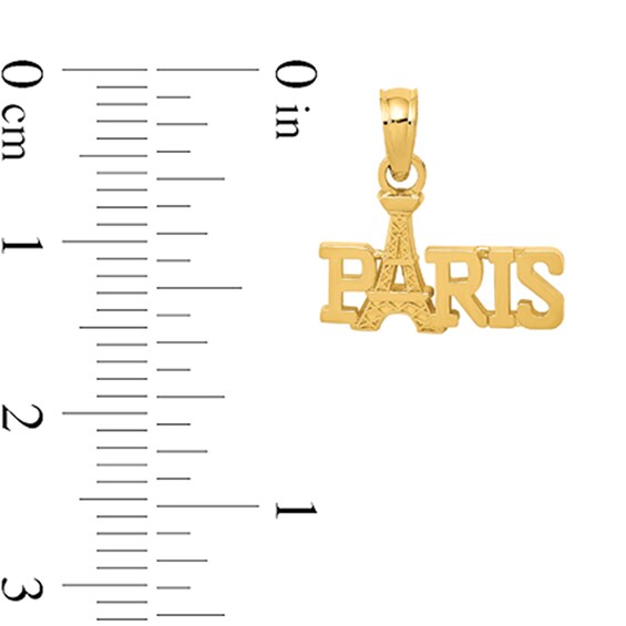 “Paris” Necklace Charm in Solid 14K Gold