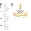 Thumbnail Image 2 of "Princess" with Crown Necklace Charm in Solid 14K Two-Tone Gold