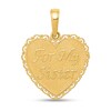 Thumbnail Image 1 of “For My Sister” Scallop Heart Necklace Charm in Solid 14K Gold