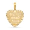 Thumbnail Image 2 of “For My Sister” Scallop Heart Necklace Charm in Solid 14K Gold