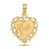 Thumbnail Image 1 of “Love” Filigree Heart Necklace Charm in Solid 14K Gold