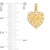 Thumbnail Image 2 of “Love” Filigree Heart Necklace Charm in Solid 14K Gold