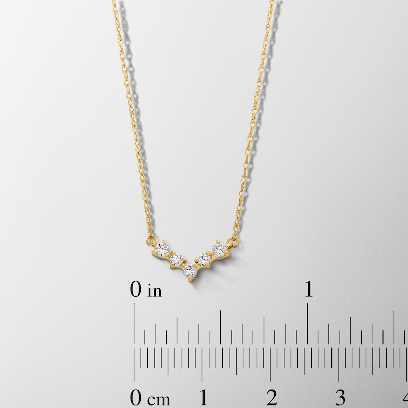Main Image 3 of 1/6 CT. T.W. Diamond Chevron Necklace in 10K Gold