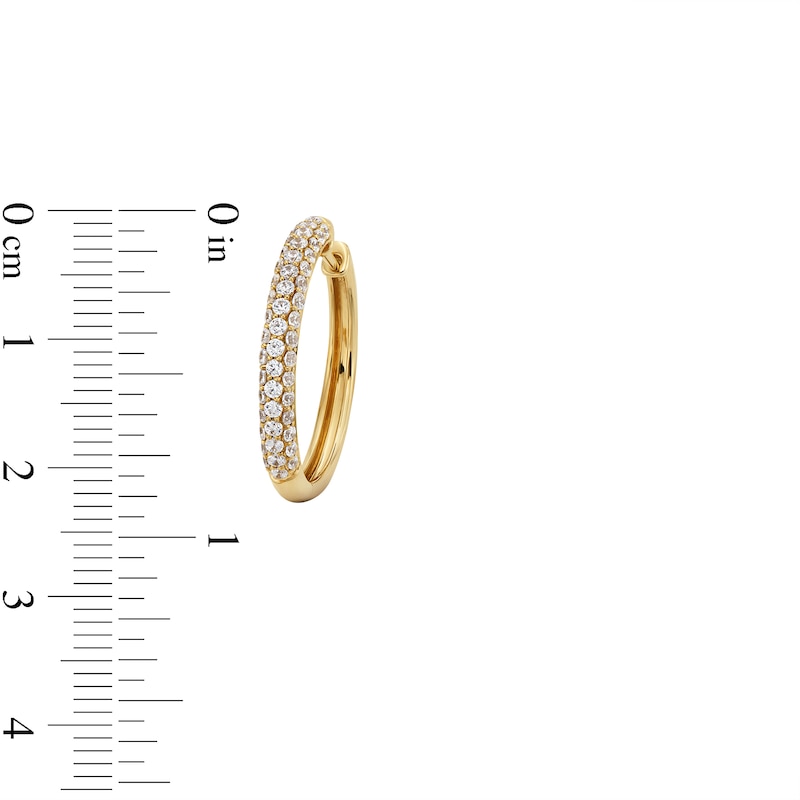Main Image 3 of 1 CT. T.W. Certified Lab-Grown Diamond Triple Row Hoop Earrings in 14K Gold (F/SI2)