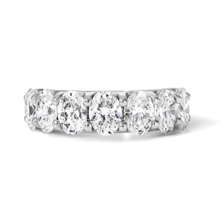 3 CT. T.W. Oval Lab-Grown Diamond Seven Stone Anniversary Band in 14K White Gold (F/SI2)