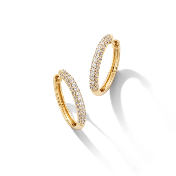 1/2 CT. T.w. Certified Lab-Grown Diamond Triple Row Hoop Earrings in 14K Gold (F/Si2)