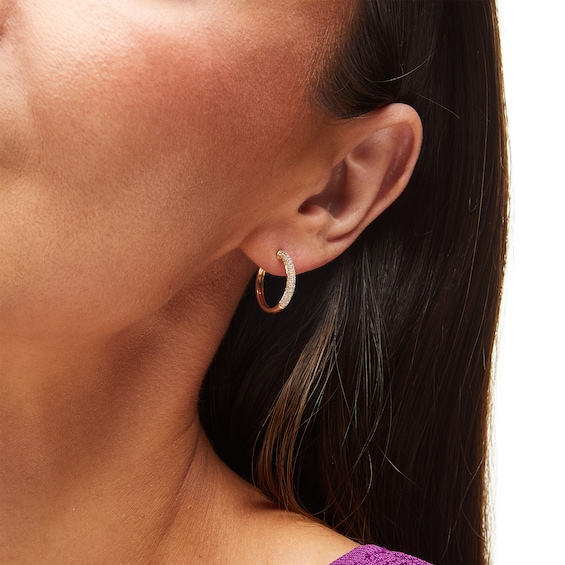1/2 CT. T.w. Certified Lab-Grown Diamond Triple Row Hoop Earrings in 14K Gold (F/Si2)