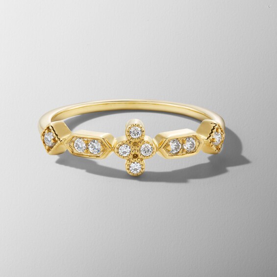 1/6 CT. T.w. Diamond Geometric Ring in 10K Gold