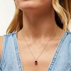Thumbnail Image 2 of Oval Lab-Created Ruby and 1/10 CT. T.W. Diamond Open Octagon Frame Pendant in 10K White Gold